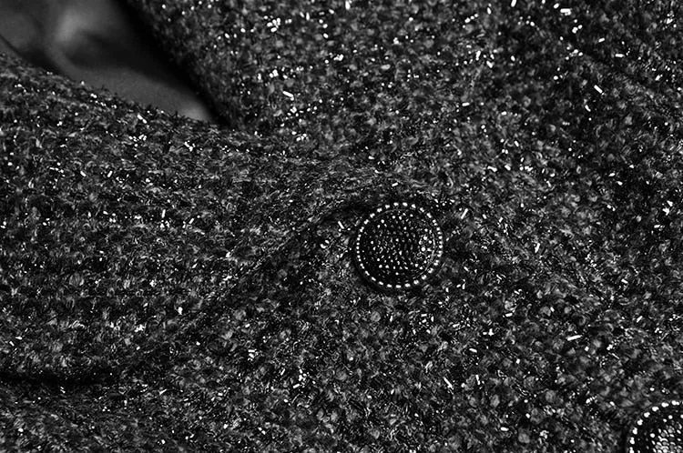Woolen Windbreaker Single Breasted Beaded Overcoat